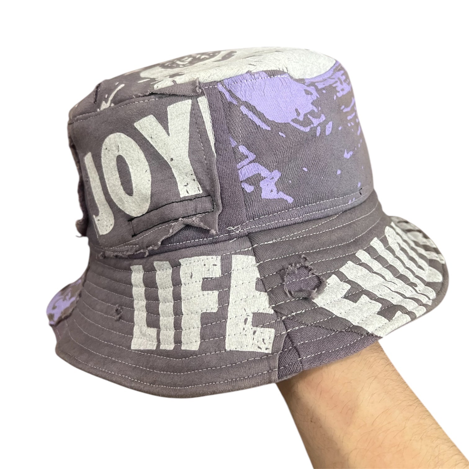 1/1 Life enjoyer patchwork bucket hat