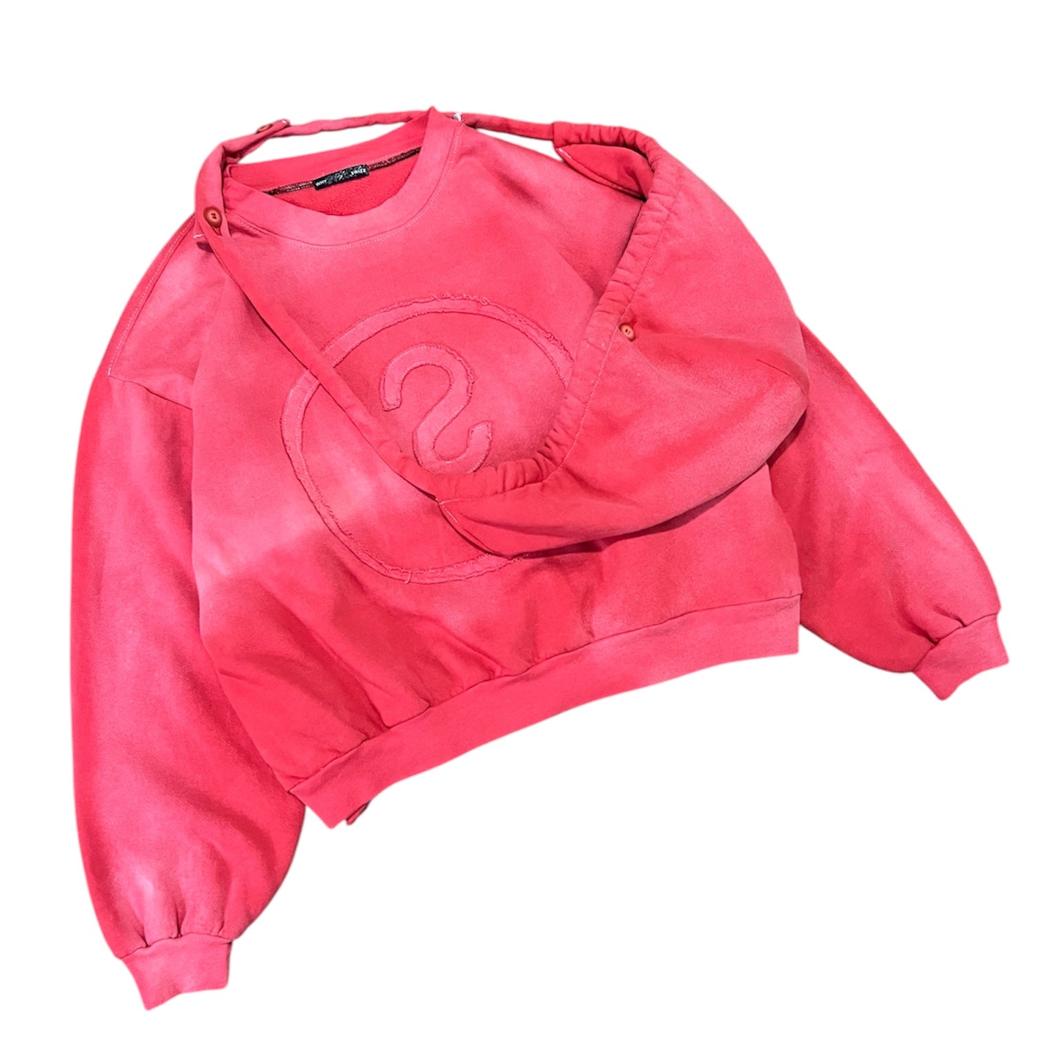 1/1 Zip off after hood/sidebag hoodie (sunfaded red) (L)