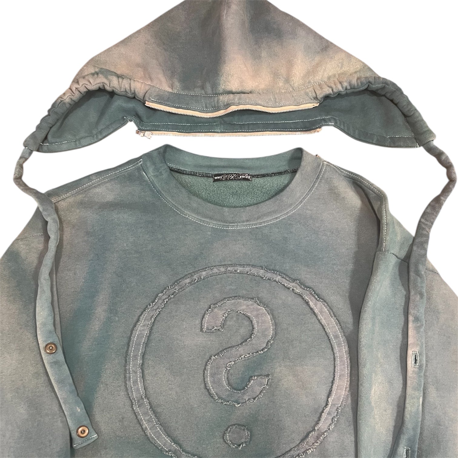 1/1 Zip off after hood/sidebag hoodie (sunfaded green) (XL)