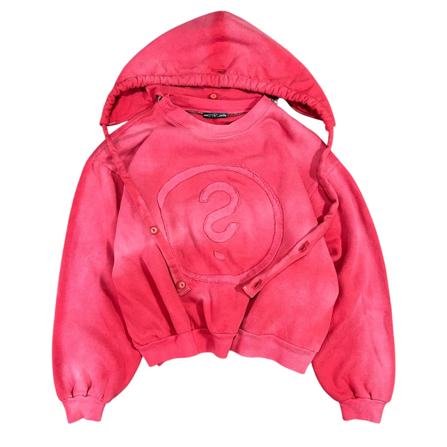 1/1 Zip off after hood/sidebag hoodie (sunfaded red) (L)